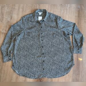 H&M Black and White Casual Button Down Shirt